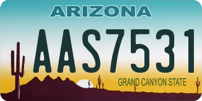 AZ license plate AAS7531