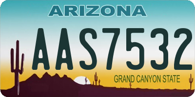 AZ license plate AAS7532
