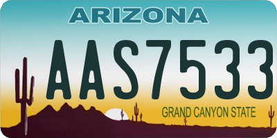 AZ license plate AAS7533