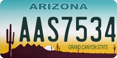 AZ license plate AAS7534