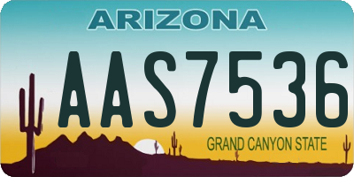 AZ license plate AAS7536