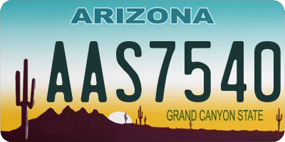 AZ license plate AAS7540