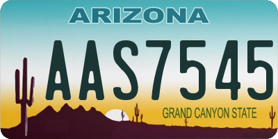 AZ license plate AAS7545