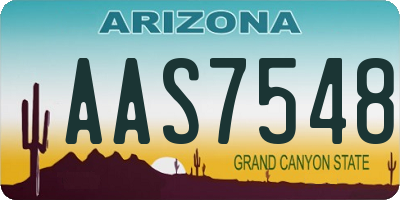 AZ license plate AAS7548