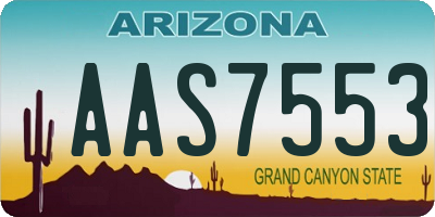 AZ license plate AAS7553