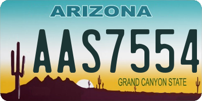AZ license plate AAS7554