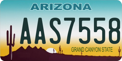 AZ license plate AAS7558