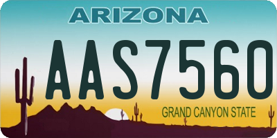 AZ license plate AAS7560