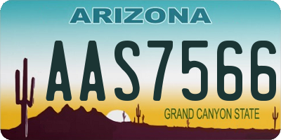 AZ license plate AAS7566