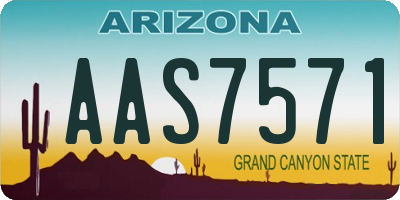 AZ license plate AAS7571
