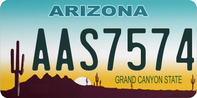 AZ license plate AAS7574