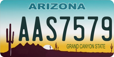 AZ license plate AAS7579