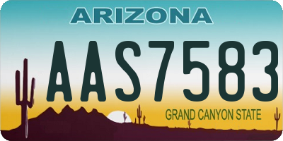 AZ license plate AAS7583