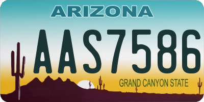 AZ license plate AAS7586