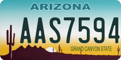 AZ license plate AAS7594