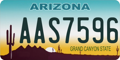 AZ license plate AAS7596