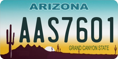 AZ license plate AAS7601