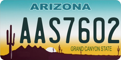 AZ license plate AAS7602