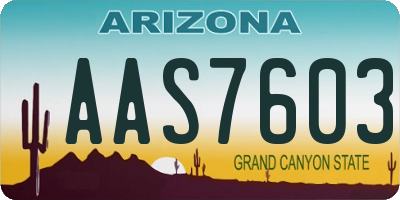 AZ license plate AAS7603