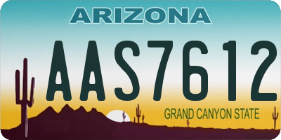 AZ license plate AAS7612