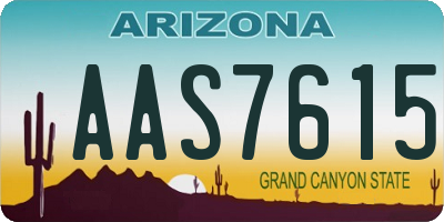 AZ license plate AAS7615