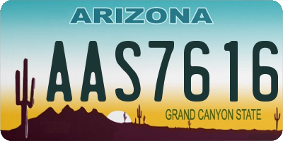 AZ license plate AAS7616