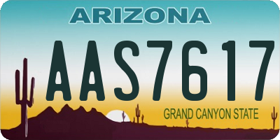 AZ license plate AAS7617