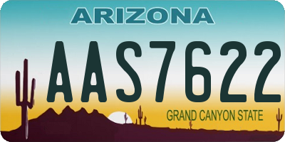 AZ license plate AAS7622