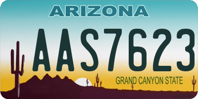 AZ license plate AAS7623