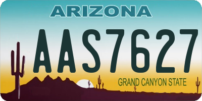 AZ license plate AAS7627