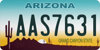 AZ license plate AAS7631