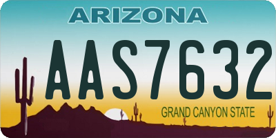 AZ license plate AAS7632