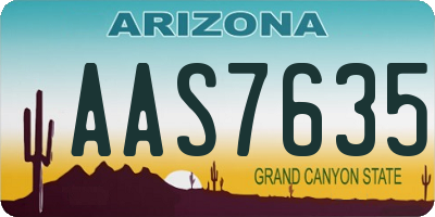 AZ license plate AAS7635