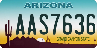 AZ license plate AAS7636