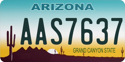 AZ license plate AAS7637