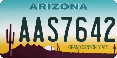 AZ license plate AAS7642