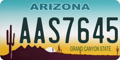 AZ license plate AAS7645