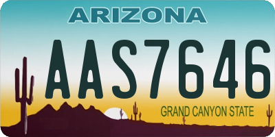 AZ license plate AAS7646