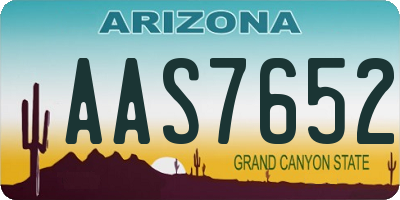 AZ license plate AAS7652