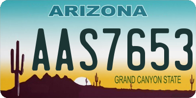 AZ license plate AAS7653