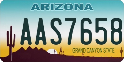 AZ license plate AAS7658