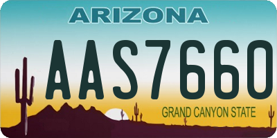 AZ license plate AAS7660