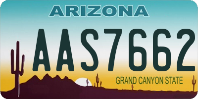 AZ license plate AAS7662