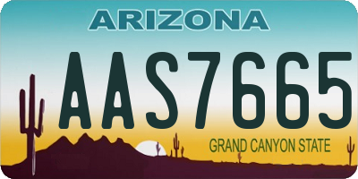 AZ license plate AAS7665