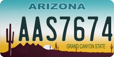 AZ license plate AAS7674