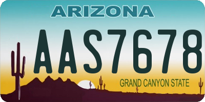 AZ license plate AAS7678