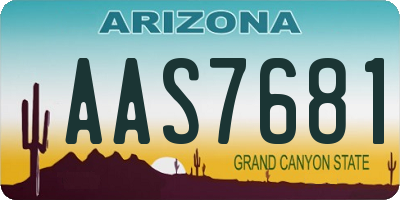 AZ license plate AAS7681