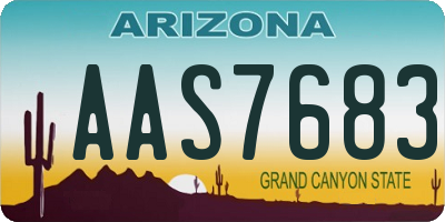 AZ license plate AAS7683