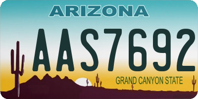 AZ license plate AAS7692