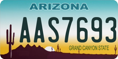 AZ license plate AAS7693
